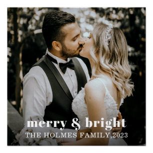 fröhliches und helles, modernes Weihnachtspaar Fot Poster