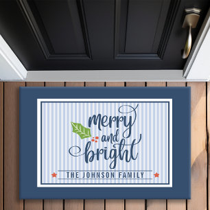 Fröhliches und Helles Monogramm Weihnachten Fußmatte