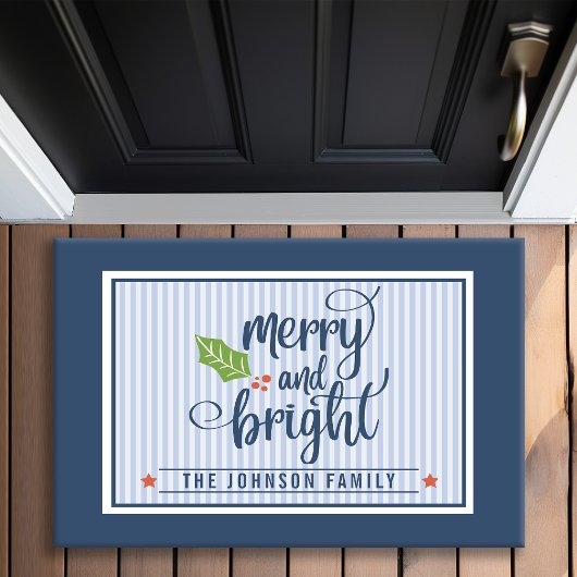 Fröhliches und Helles Monogramm Weihnachten Fußmatte