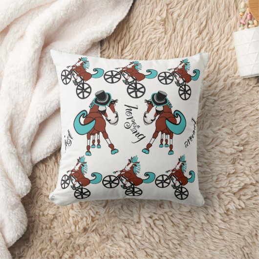 fröhliches und helles Pferdedesign Kissen (Decke)