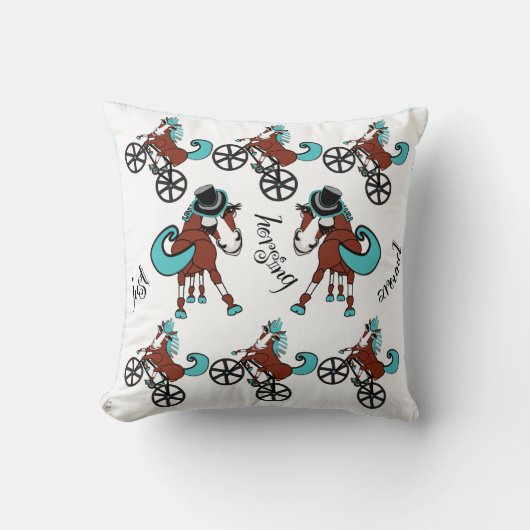 fröhliches und helles Pferdedesign Kissen (Vorderseite)