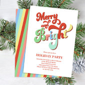 Fröhliches und helles Retro Weihnachts-Party Einladung