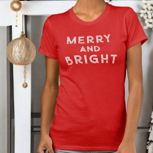 Fröhliches und helles rotes Weihnachtsweiß Monogra T-Shirt