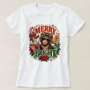 Fröhliches und Helles Sassy-Affen-Weihnachts-Shirt T-Shirt