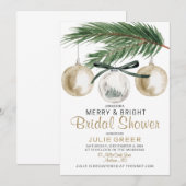 Fröhliches und helles Weihnachtsfest-Brautparty Einladung (Vorne/Hinten)