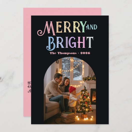 Fröhliches und helles Weihnachtsfest-Foto Feiertagskarte (Vorne/Hinten)