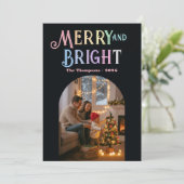 Fröhliches und helles Weihnachtsfest-Foto Feiertagskarte (Stehend Vorderseite)