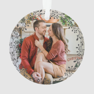 Fröhliches und helles Weihnachtsfest-Foto Ornament