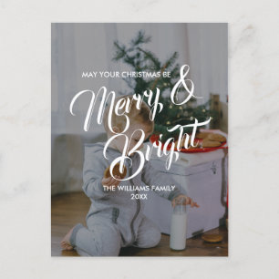 Fröhliches und helles Weihnachtsfest Foto Postkart Feiertagspostkarte