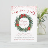 Fröhliches und helles Weihnachtsfest-Party Einladung (Stehend Vorderseite)