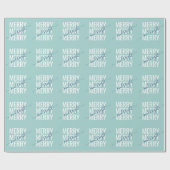 Fröhliches und helles Weihnachtslicht aquamarines  Geschenkpapier (Flach)