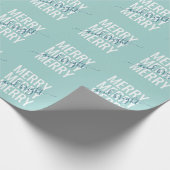 Fröhliches und helles Weihnachtslicht aquamarines  Geschenkpapier (Ecke)
