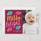 Fröhliches und helles Weihnachtslicht Foto Feiertagskarte (Vorderseite)