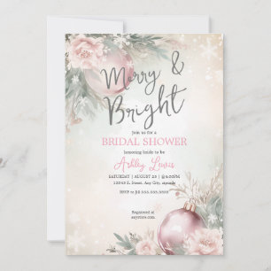 Fröhliches und helles Weihnachtsschmuck-Brautparty Einladung