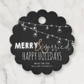 Fröhliches und Verheiratetes Schwarz-weiß Happy Ho Geschenkanhänger (Vorderseite)