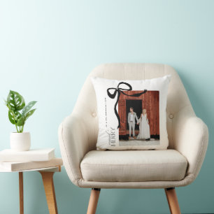 Fröhliches und verheiratetes Skript 2 Fotos Weihna Kissen