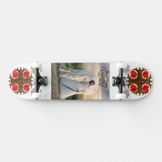 Fröhliches Valentinisches Foto Skateboard (Horizontal)