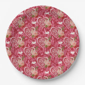 Fröhliches Valentinstag-Musterdesign Pappteller (Vorderseite)