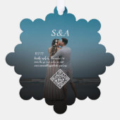 Fröhliches Verheiratetes Foto Moderne Weihnachtsfe Ornament Karte (Rückseite)