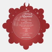 Fröhliches Verheiratetes Foto Moderne Weihnachtsfe Ornament Karte (Vorderseite)