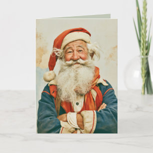 Fröhliches Vintage-Santa-Claus-Porträt Karte