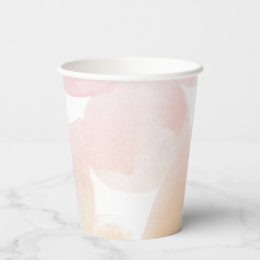 Fröhliches Wasserfarbenmuster Pappbecher (Rückseite)