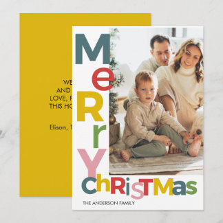Fröhliches Weihnachten Farbige Foto Einladung
