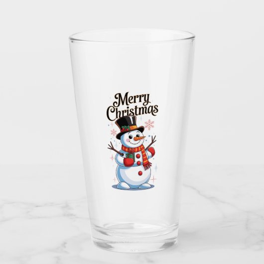 Fröhliches Weihnachten Glas (Vorderseite)