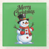 Fröhliches Weihnachten Glasuntersetzer (Vorderseite)