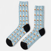 Fröhliches Weihnachten Imker Muster Socken (Linkes Detail)