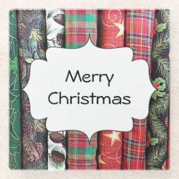 Fröhliches Weihnachten Land Quiltstoff Glasuntersetzer