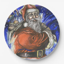 "Fröhliches Weihnachten", PapierTeller 9" x 9"