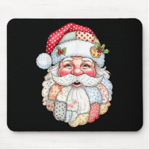 Fröhliches Weihnachten Patchwork Weihnachtsmann Ge Mousepad