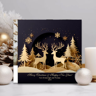 Fröhliches Weihnachten Rentier-Foto-Paar