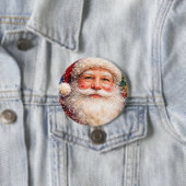 Fröhliches Weihnachten Santa Porträt Button (Beispiel)