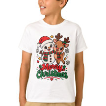 Fröhliches Weihnachten Schneemann Rentier Feiertag