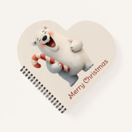 Fröhliches Weihnachten Süßes Eisbär-Design Notizblock