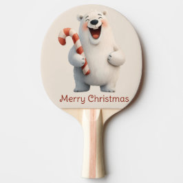 Fröhliches Weihnachten Süßes Eisbär-Design Tischtennis Schläger