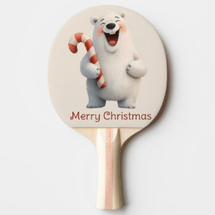 Fröhliches Weihnachten Süßes Eisbär-Design Tischtennis Schläger