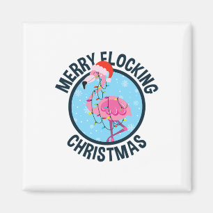 Fröhliches Weihnachten Tropischer Florida Flamingo Magnet