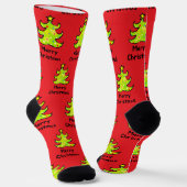 Fröhliches Weihnachten Whimsical Baum Design Socken (Gewinkelt)