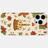 Fröhliches Weihnachts-Doodle-Muster Case-Mate iPhone Hülle (Rückseite (Horizontal))