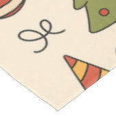 Fröhliches Weihnachts-Doodle-Muster Tischdecke (Schrägansicht)