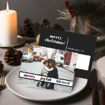 Fröhliches Weihnachts-Foto Postkarte<br><div class="desc">Diese Weihnachtspostkarte bietet einen Bereich,  in dem Sie Ihr eigenes Foto,  einen modernen handgeschriebenen Schriftart und eine elegante Kombination aus Grün und Weiß hinzufügen können. Bearbeiten Sie *most* nach Ihren Wünschen und bearbeiten Sie alle Farben nach Ihren Wünschen.</div>