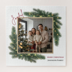 Fröhliches Weihnachts-Personalisiertes-Familien-Fo Puzzle