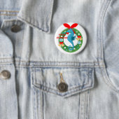 fröhliches Weihnachts-Seepferd Button (Beispiel)