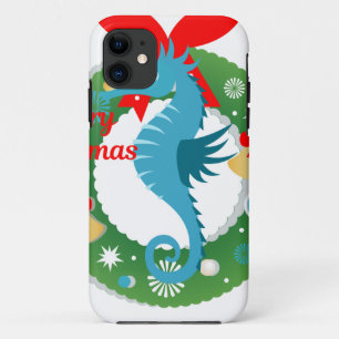 fröhliches Weihnachts-Seepferd iPhone 11 Hülle