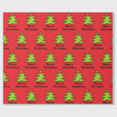 Fröhliches Weihnachtsbaum-Design mit Laune Geschenkpapier (Flach)