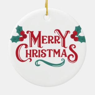 Fröhliches Weihnachtsbaum-Ornament Personalisier Keramik Ornament