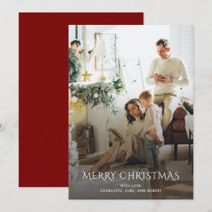 Fröhliches Weihnachtsfamilienfoto Feiertagskarte